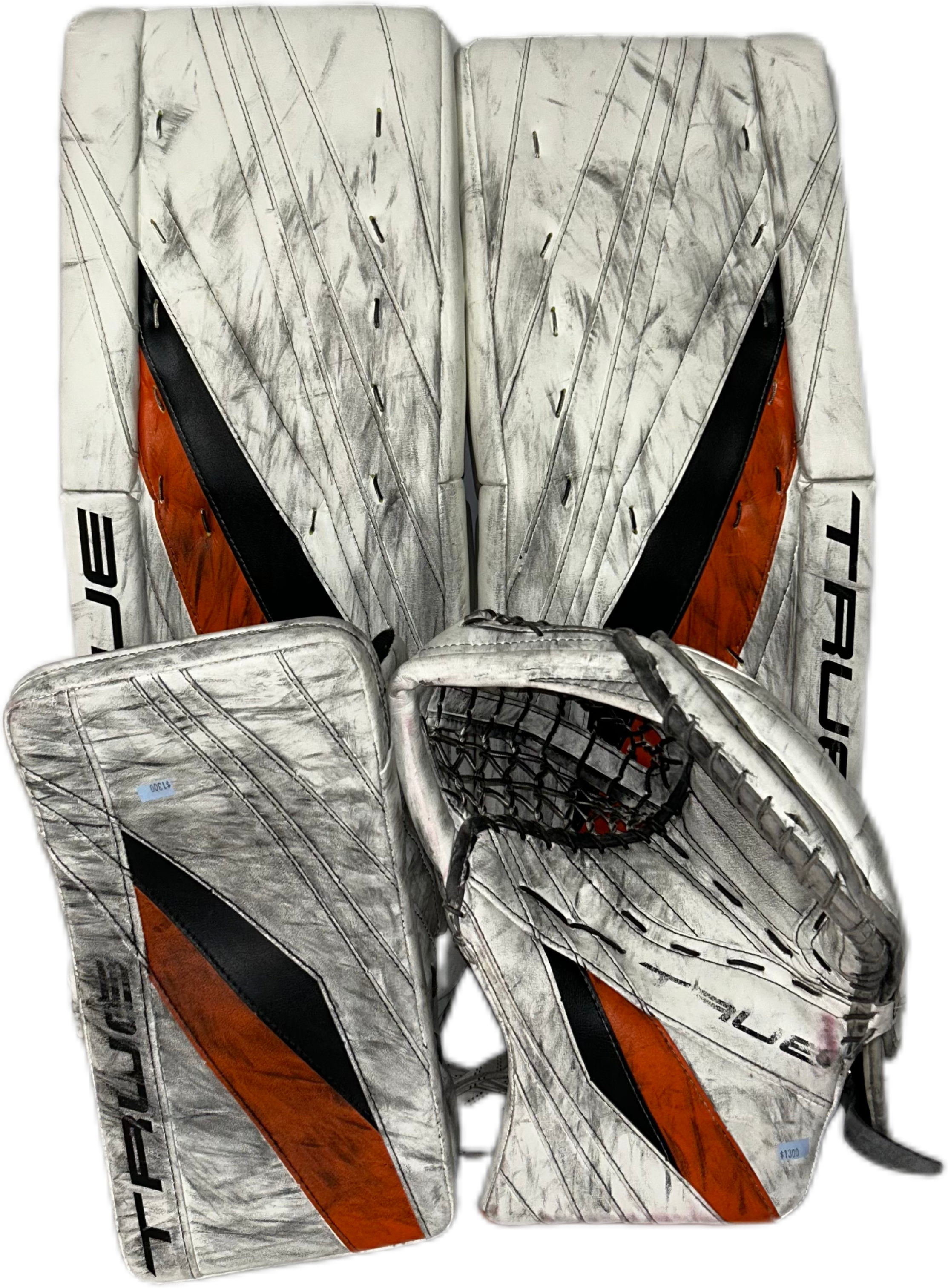 TRUE L20.2 - Used Pro Stock Goalie Full Set (White/Orange/Black)